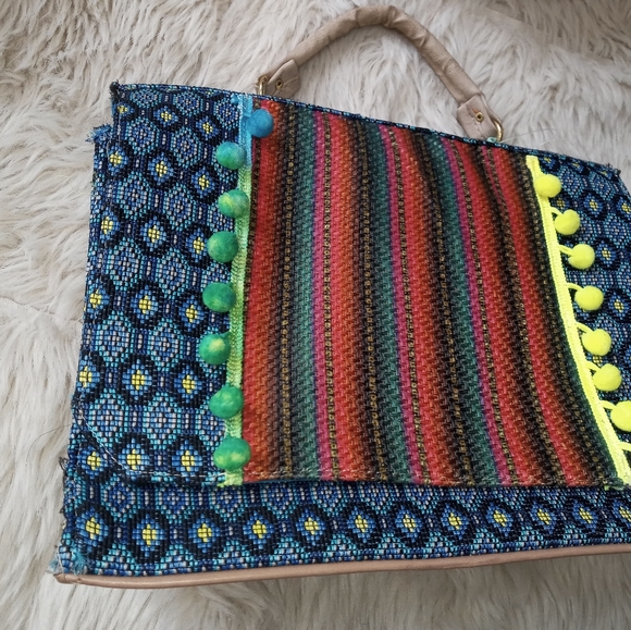 Textile hand bag made in Mexico - colorful purse - Picture 3 of 14